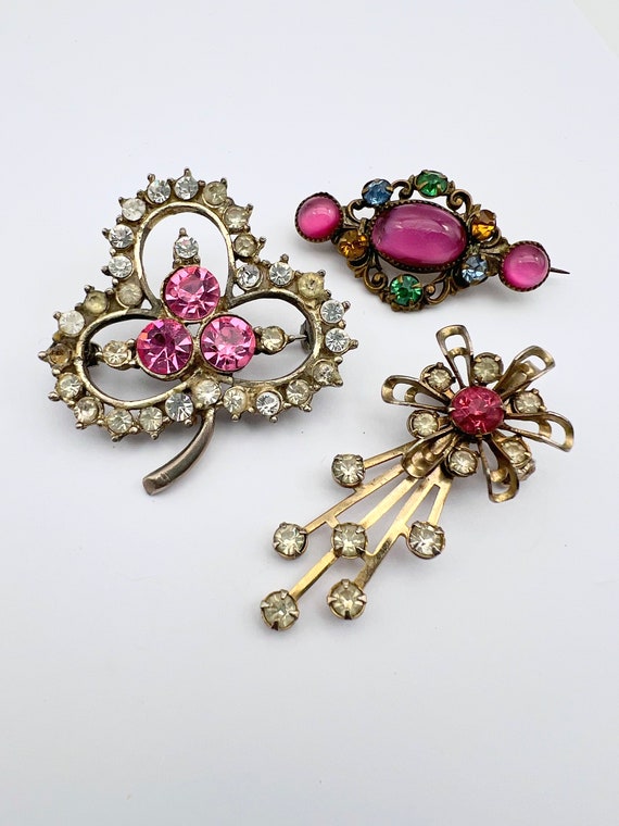 RARE 1940s  3 antique Victorian brooches, gorgeou… - image 10
