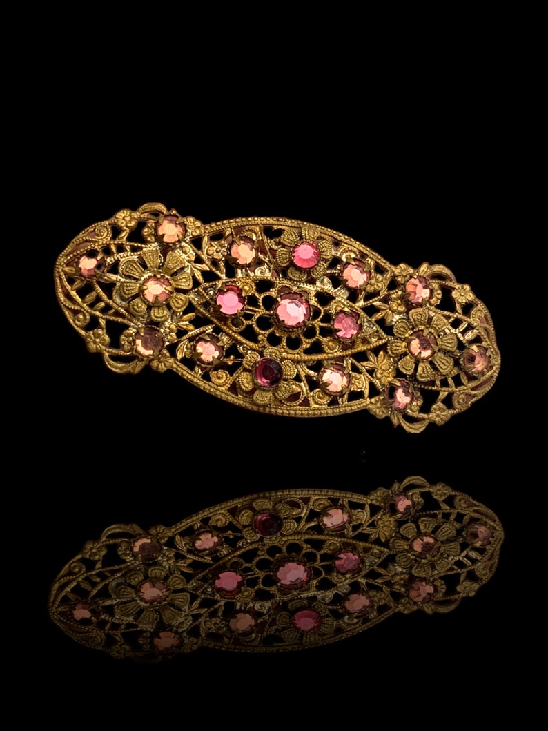 Old Vintage Jewelry Art Deco Era Vibrant Pink Rhinestones - Etsy