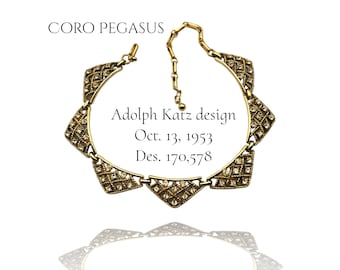 Coro (Pegasus)"MANTELET" Pat. 170.578 from 13.10.1953,Adolph Katz designer choker necklace, collector's item - art.879/6