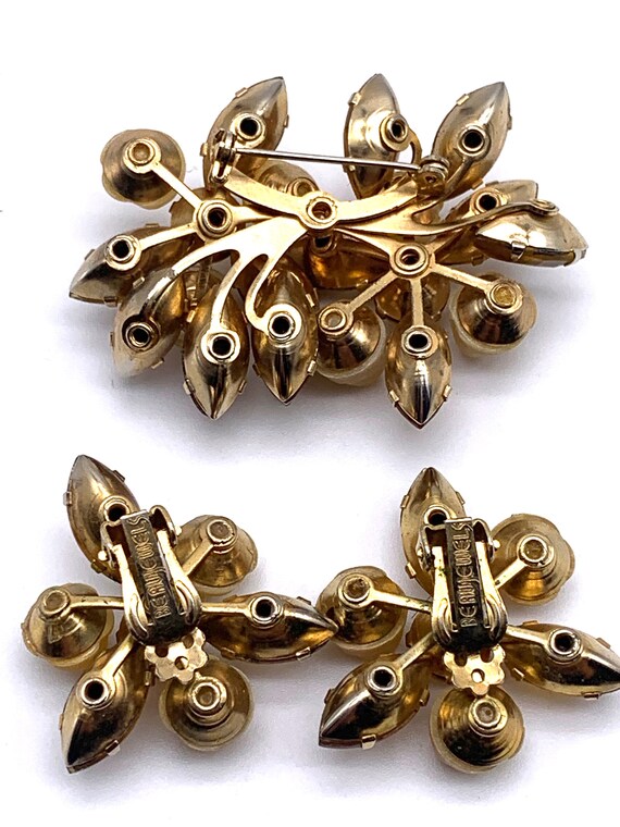 1950 BEAU signed Stunning floral brooch & earring… - image 6