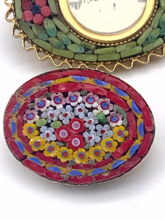 Vintage Italian 1950s fine micro mosaic brooches … - image 9