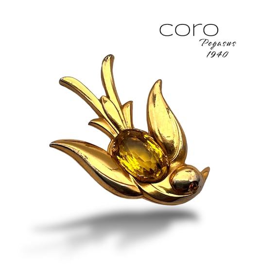Coro Pegasus ロケットブローチ　ヴィンテージ ヴィンテージ コロ ペガサス シャトレーヌ ブローチ ピクチャー