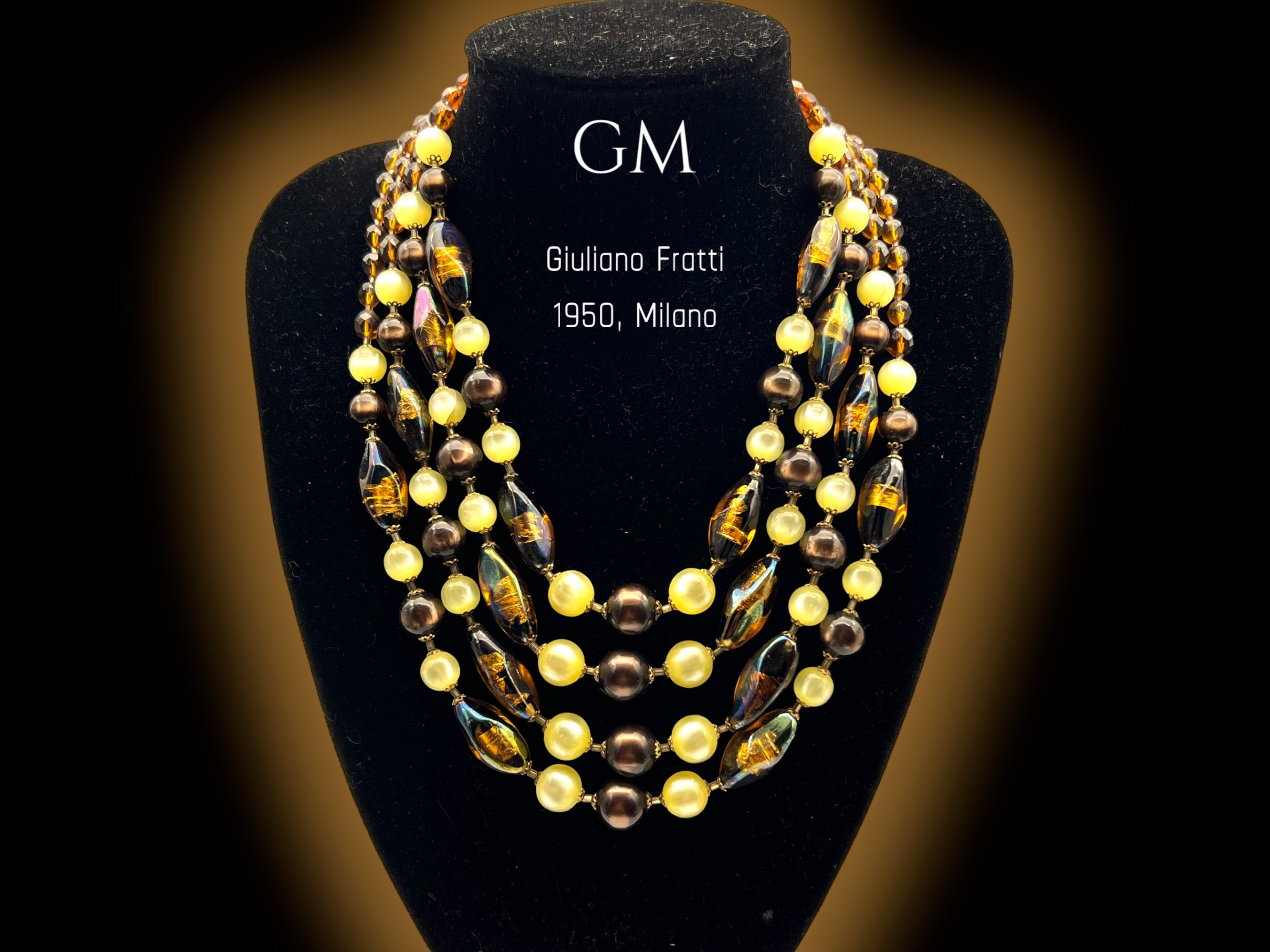 GM Giuliano Fratti Signed - Super Bright 4-strand Necklace 