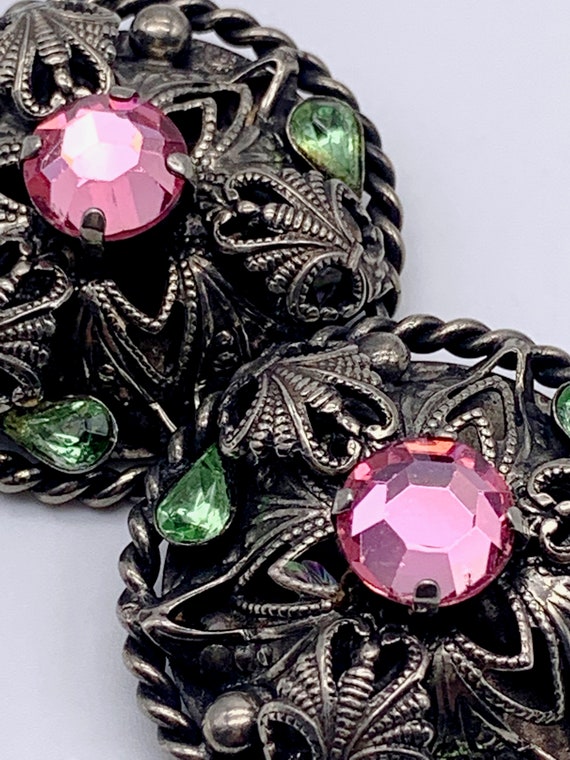 1960s Original Large fabulous domed earrings -Daz… - image 4