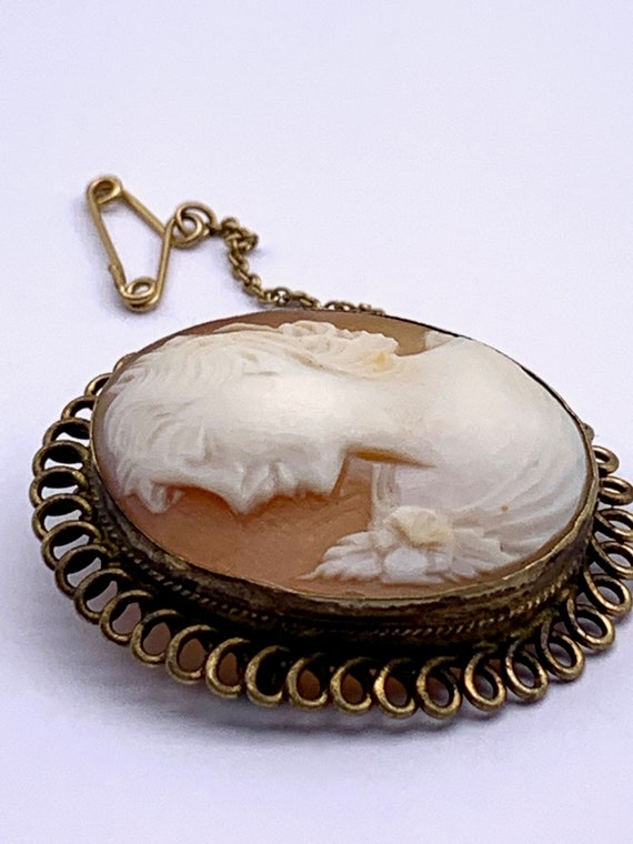 1920s antique Victorian English Cameo brooch or p… - image 3