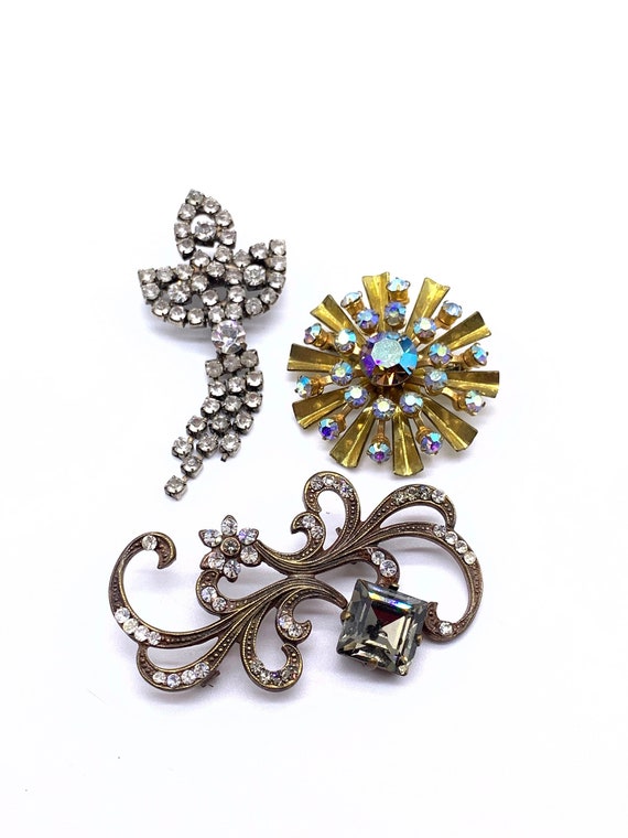 Magnificent trio of antique brooches - 1950/1960 -