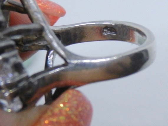 1950s Statement Cocktail Ring large design with s… - image 7