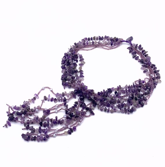 Real Violet amethyst, genuine freshwater pearls &… - image 3