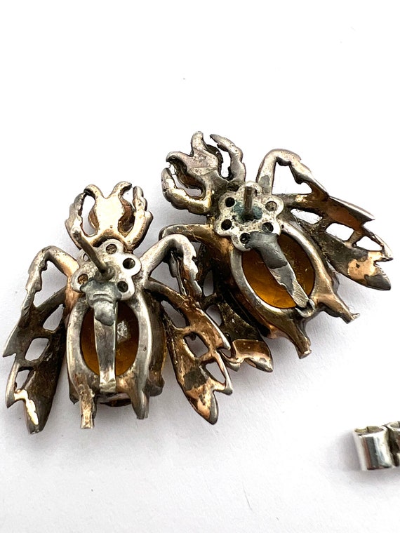 Rare Sterling Reja Fly Earrings - Vintage Reja Bu… - image 5