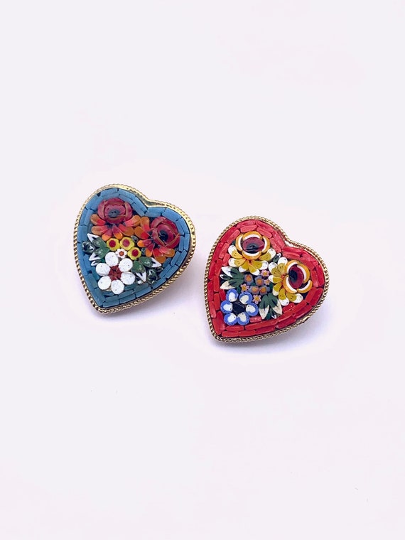 Amazing Sweetheart 1950s Micro Mosaic Italian pin… - image 8