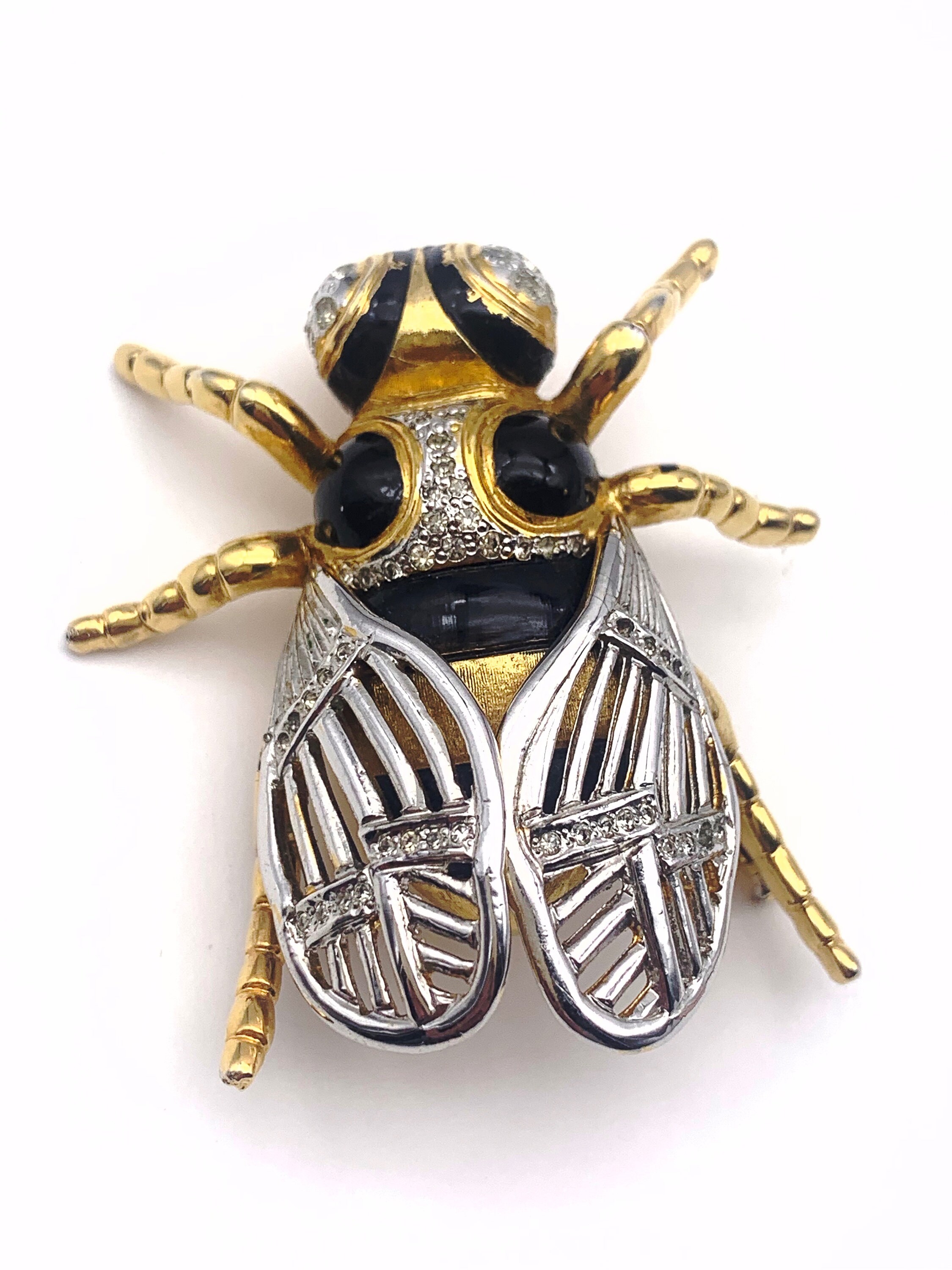 ファッションアイテム人気ランキング Vtg Large Rare VOGUE BIJOUX Insect Fly BROOCH Pin - High アクセサリー