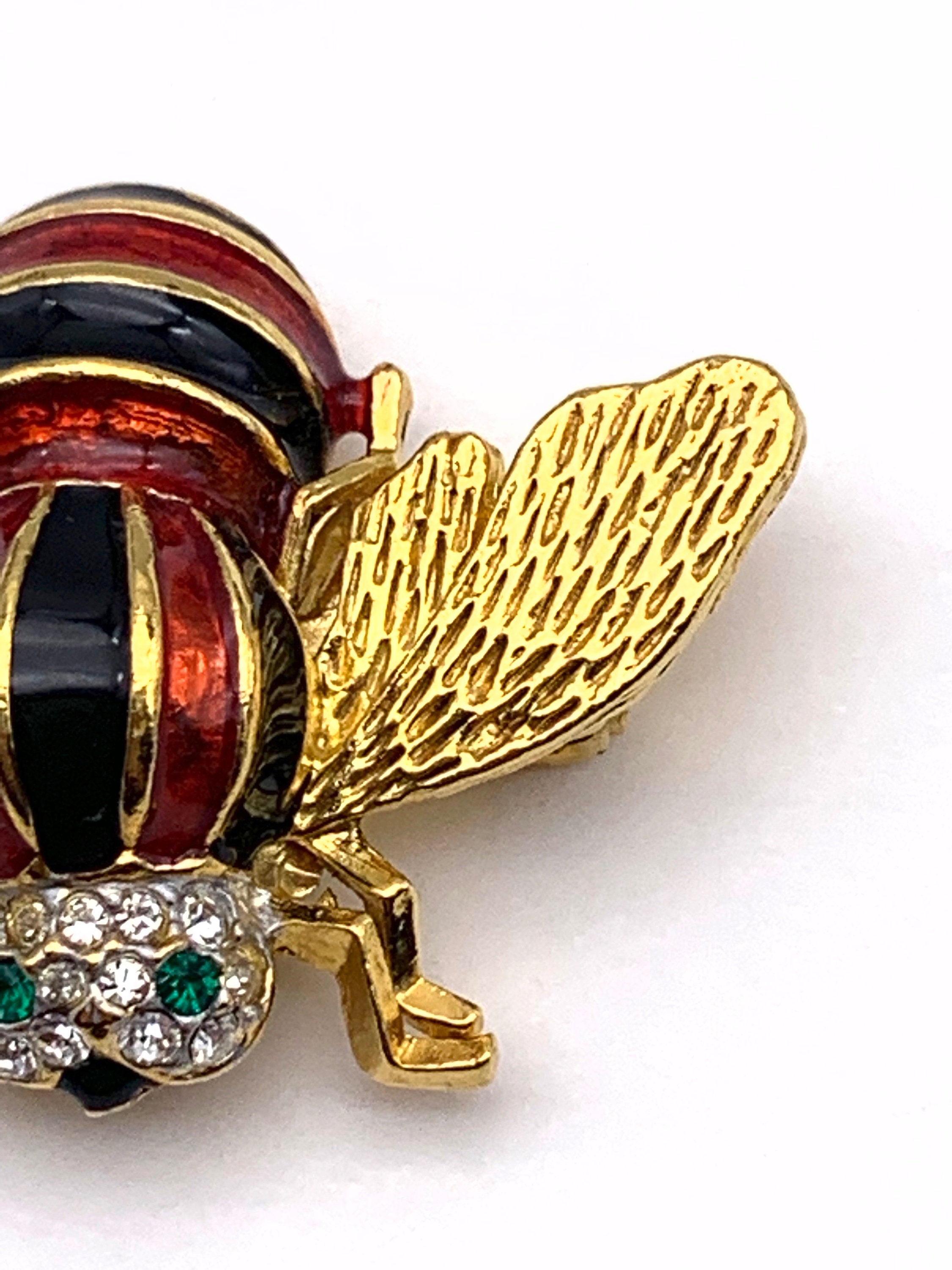 【信頼】 Fly/moth/bee/insect Figural Lovely Brooch Black Shiny With キッズコスチュームアクセサリー