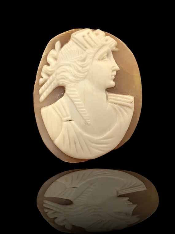 ギリシャの女神プシュケの横顔を描いた、美しく彫刻されたビクトリア朝