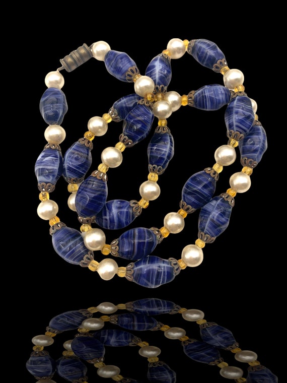 40s old European 1 strand beaded Necklace - fine … - image 5