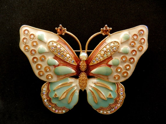 Outstanding, huge, dimensional butterfly brooch /