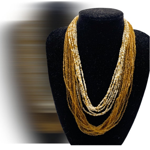 Appealing multi strands old Venetian necklace made