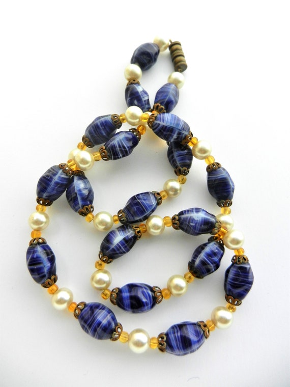 40s old European 1 strand beaded Necklace - fine … - image 10