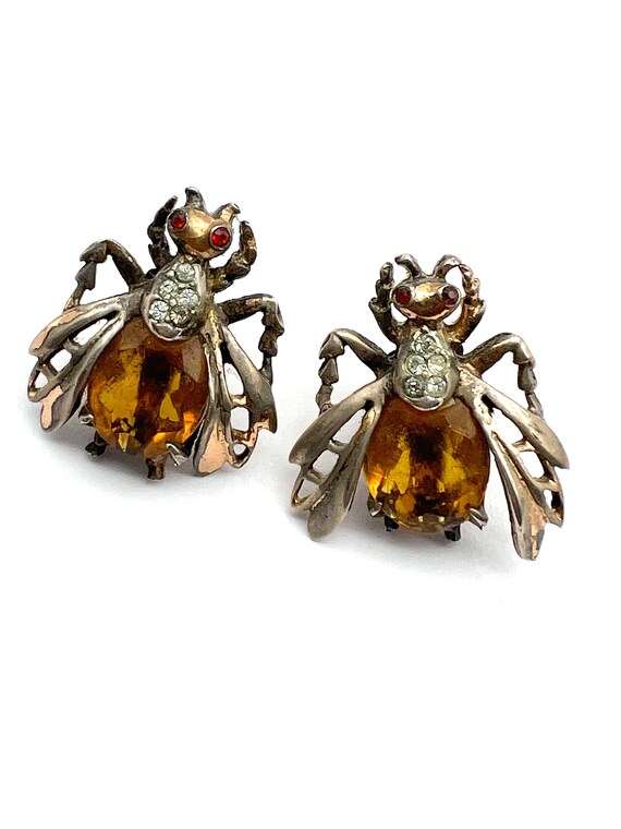 Rare Sterling Reja Fly Earrings - Vintage Reja Bu… - image 8