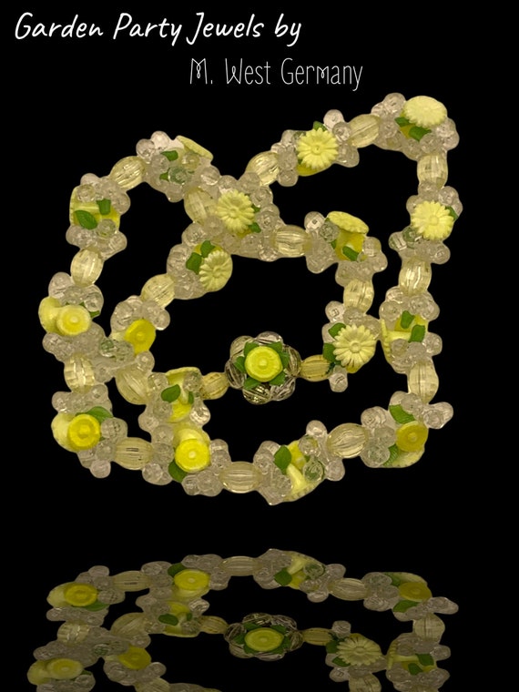 1950s M.West Germany Lucite Flower Necklace - cri… - image 1