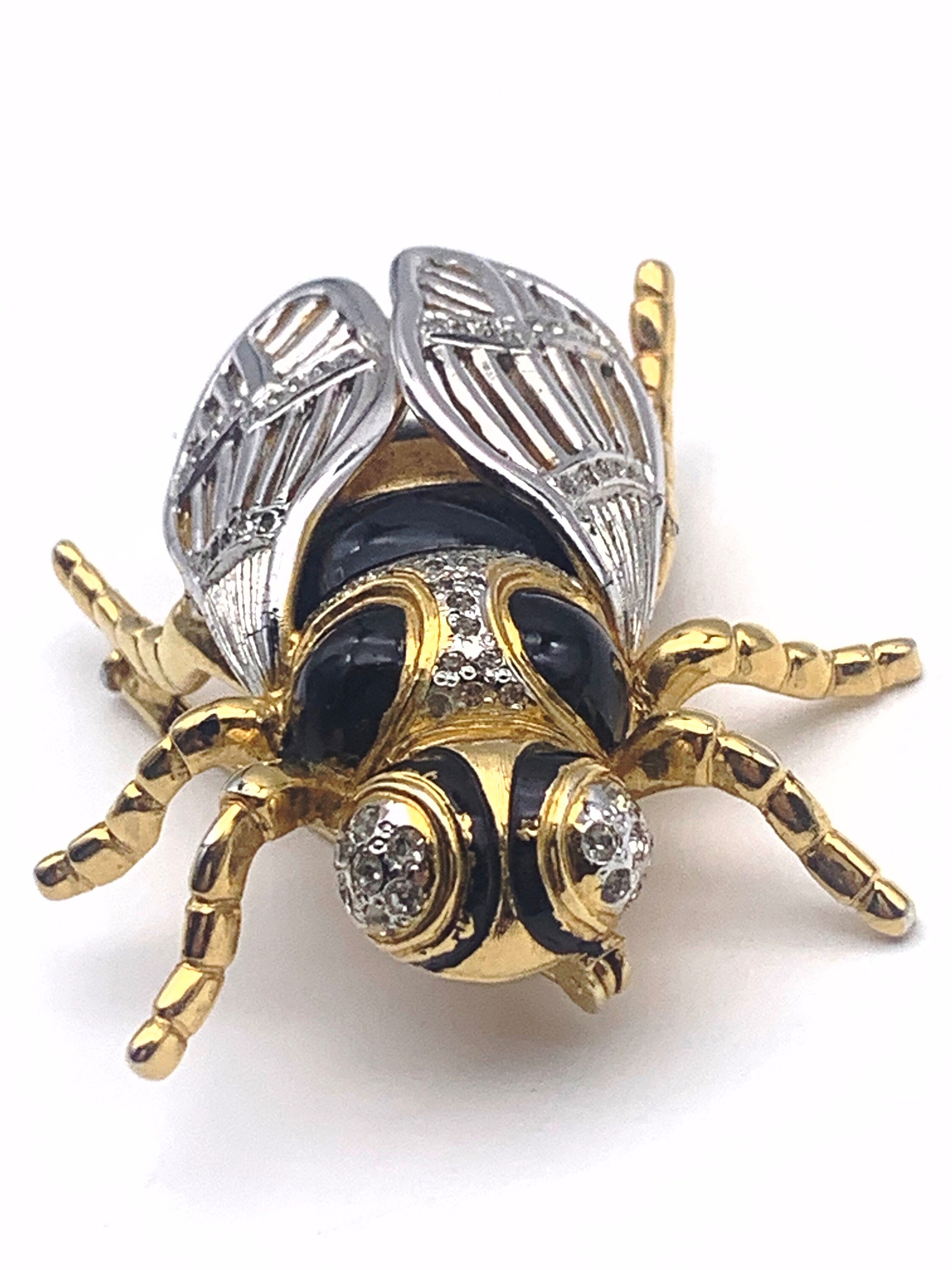 海外ブランド  Vtg Large High - Pin BROOCH Fly Insect BIJOUX VOGUE Rare アクセサリー