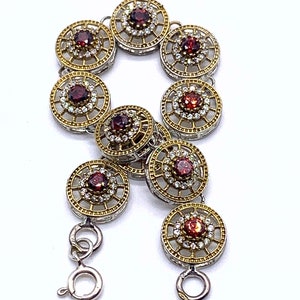 Encantadora y brillante pulsera de rubí italiano de alta gama en plata 925: espléndida joya, pieza única - Art.685/3--