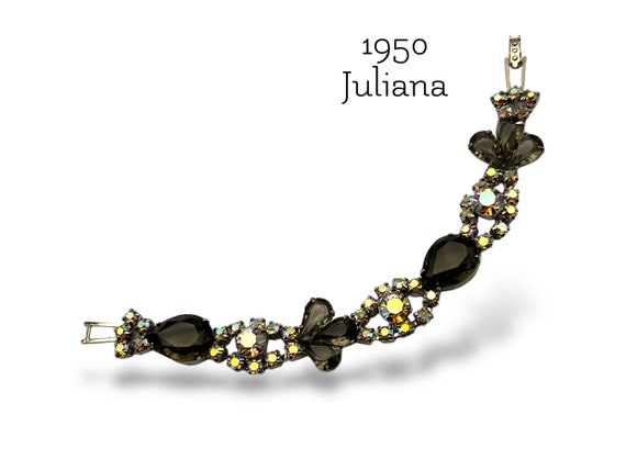 Beyond Dazzling Juliana  Aurora Borealis Bracelet - Black diamond  with  lots of boreal sparkle - vintage ca.1958/60 - Art.987/6