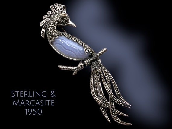 Grande Broche Oiseau Vintage - Ornée De Pierres Et émaux - Métal Doré, Occasion