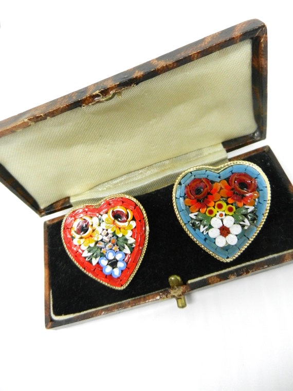 Amazing Sweetheart 1950s Micro Mosaic Italian pin… - image 4