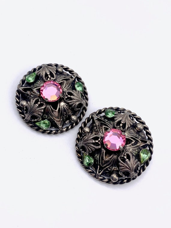 1960s Original Large fabulous domed earrings -Daz… - image 9