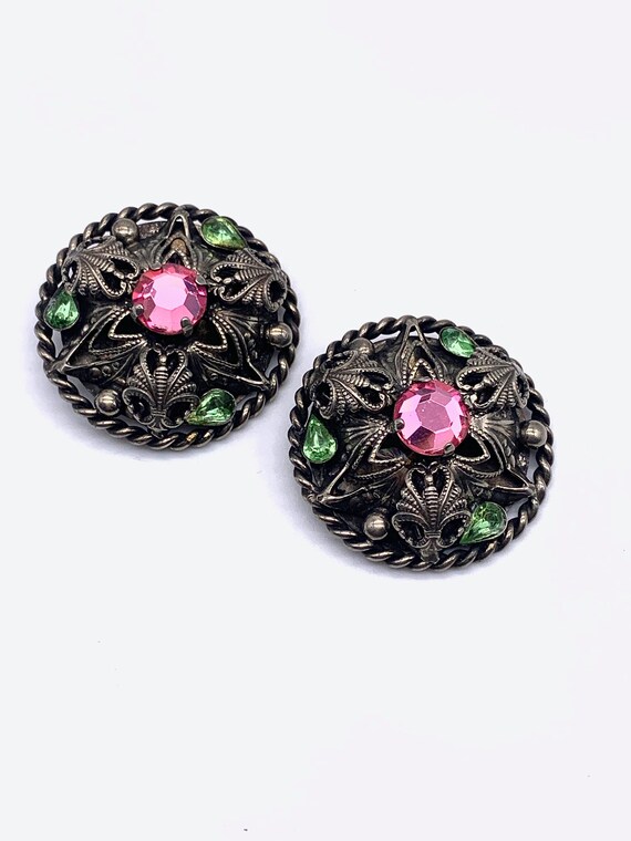 1960s Original Large fabulous domed earrings -Daz… - image 8