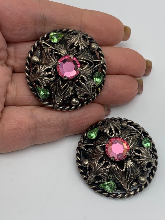 1960s Original Large fabulous domed earrings -Daz… - image 5