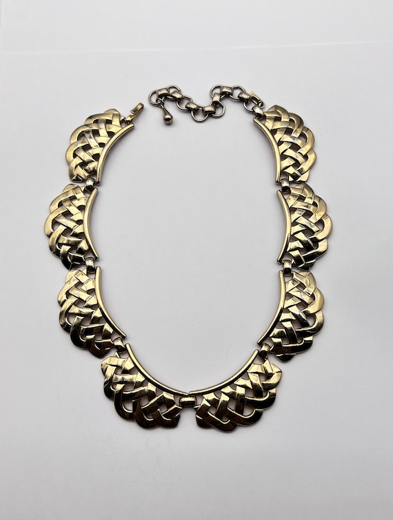1960s MONET signed Stylish lattice pattern choker… - image 6