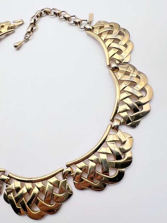 1960s MONET signed Stylish lattice pattern choker… - image 4