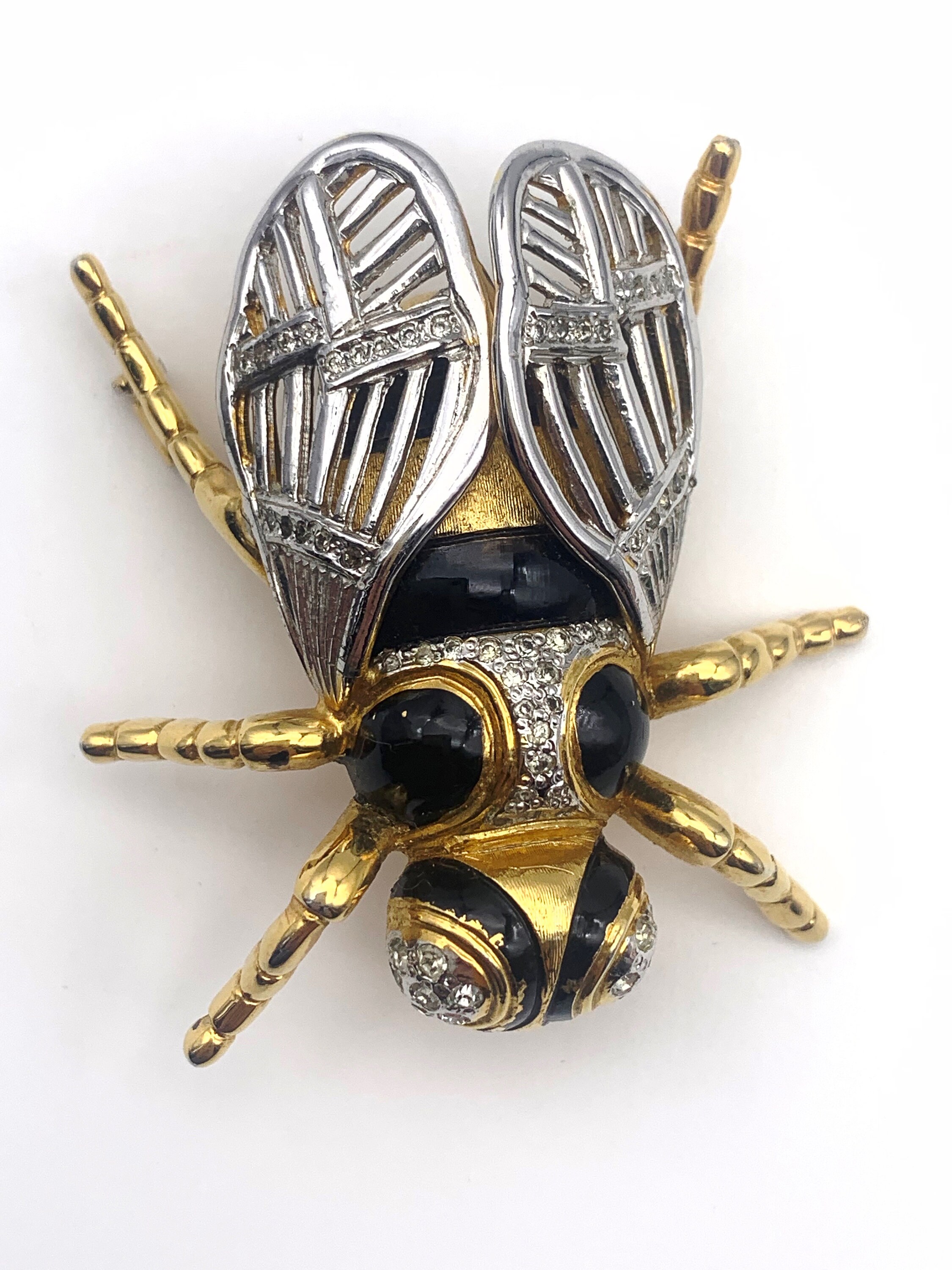Vtg Large Rare VOGUE BIJOUX Insect Fly BROOCH Pin - High