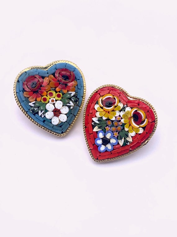 Amazing Sweetheart 1950s Micro Mosaic Italian pin… - image 7