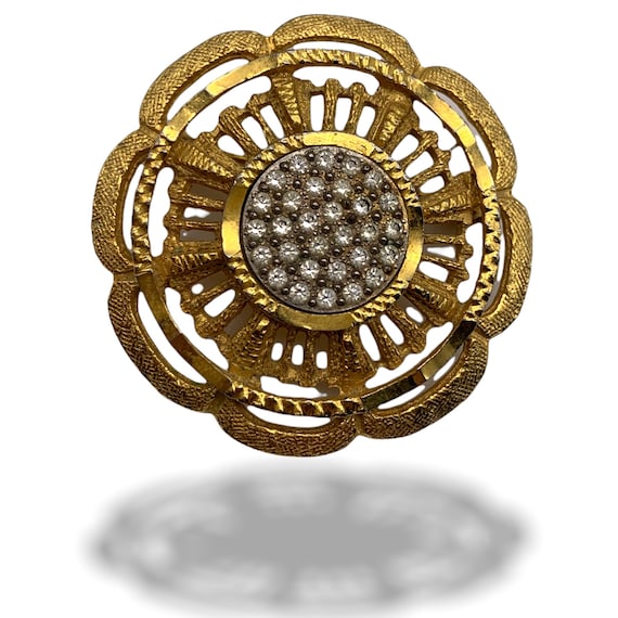 1950 Sphinx flower brooch - refined beauty of gol… - image 1