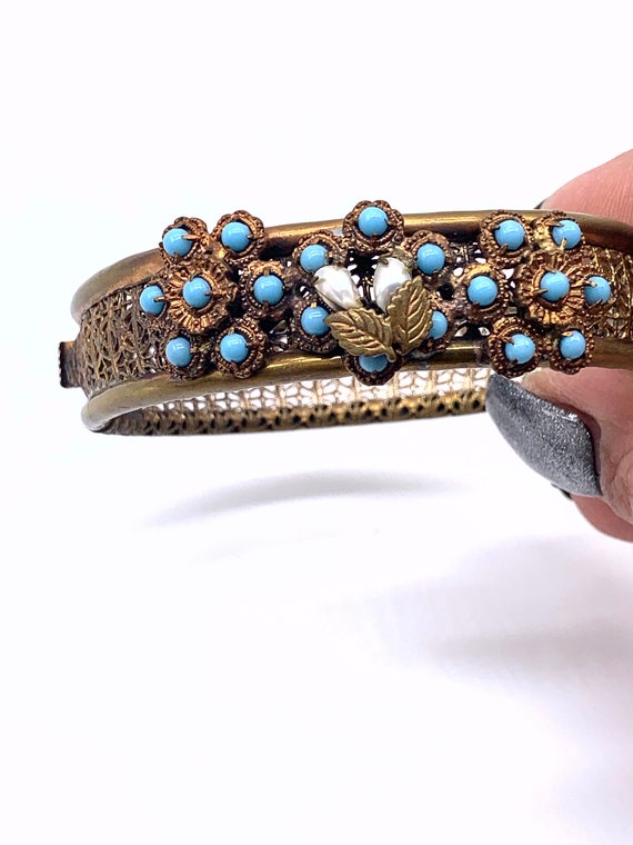 Authentic Hinged bangle/bracelet  Edwardian era -… - image 4