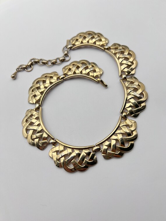 1960s MONET signed Stylish lattice pattern choker… - image 5