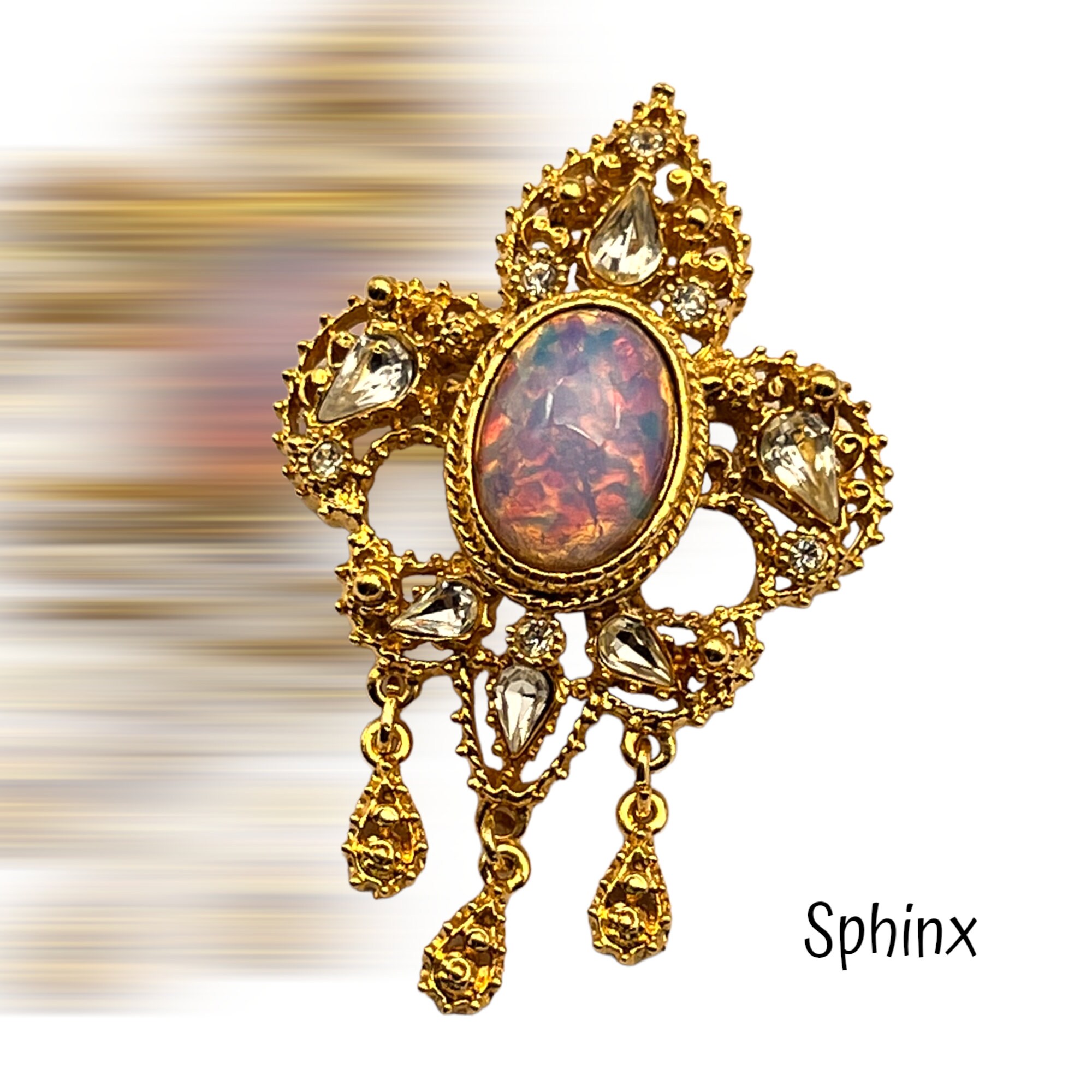 ラインストーン ブローチ フラワーベース SPHINX スフィンクス