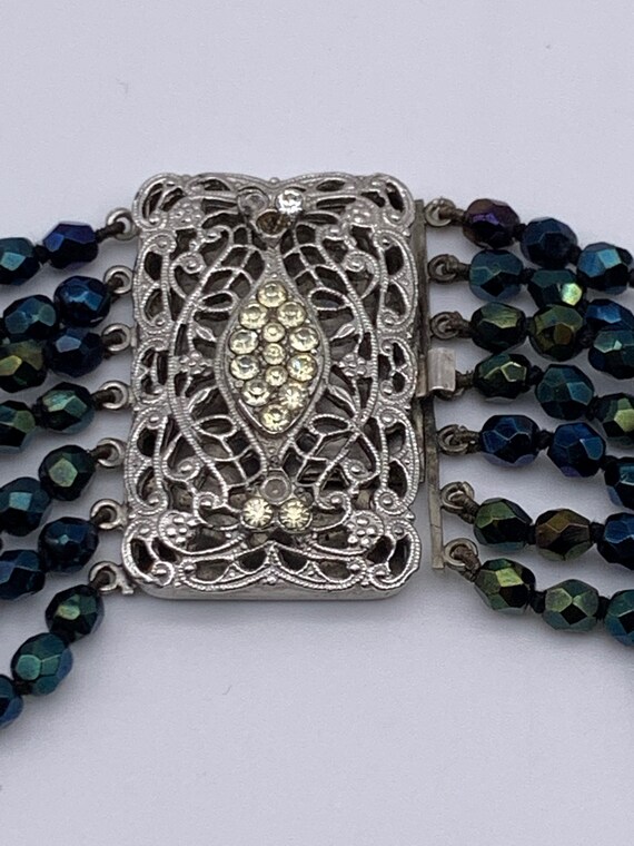Vintage carnival glass cascade 7 strands necklace… - image 7