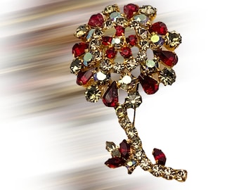 Ruby♡shop DHgate.com:925 Sterling Silver Red Ruby Flower Ring, 0.35ct