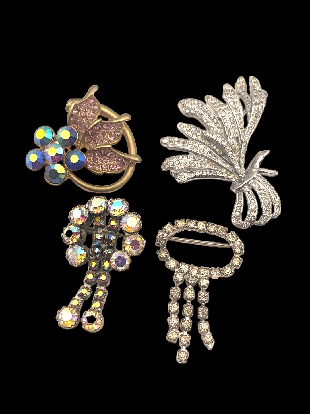 GP39 Bundle of Vintage Brooches Pins Lot of 10 Assorted