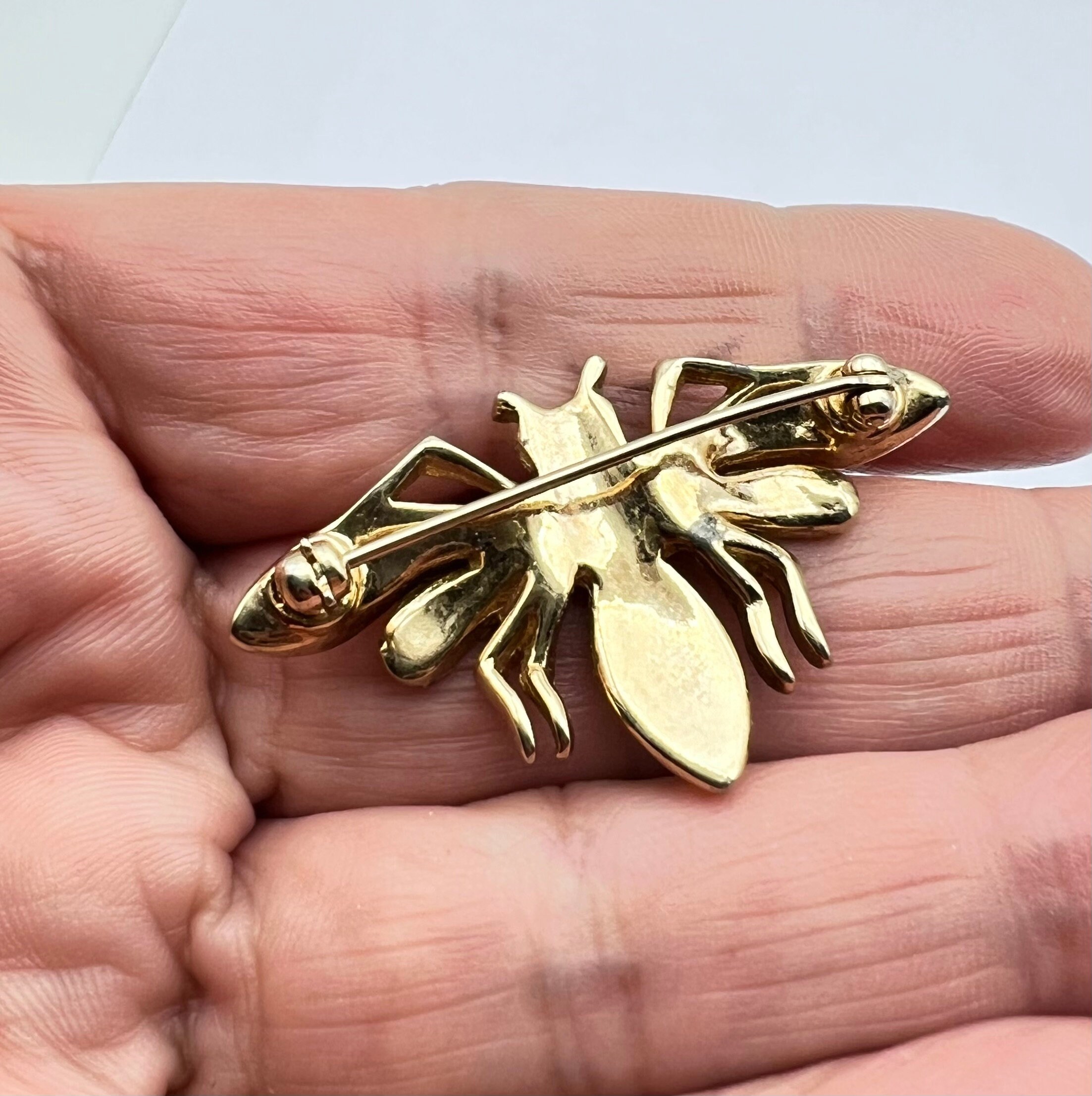 Iconic Coro (unsigned) Gold Pave and Enamel 'queen Bees' Series