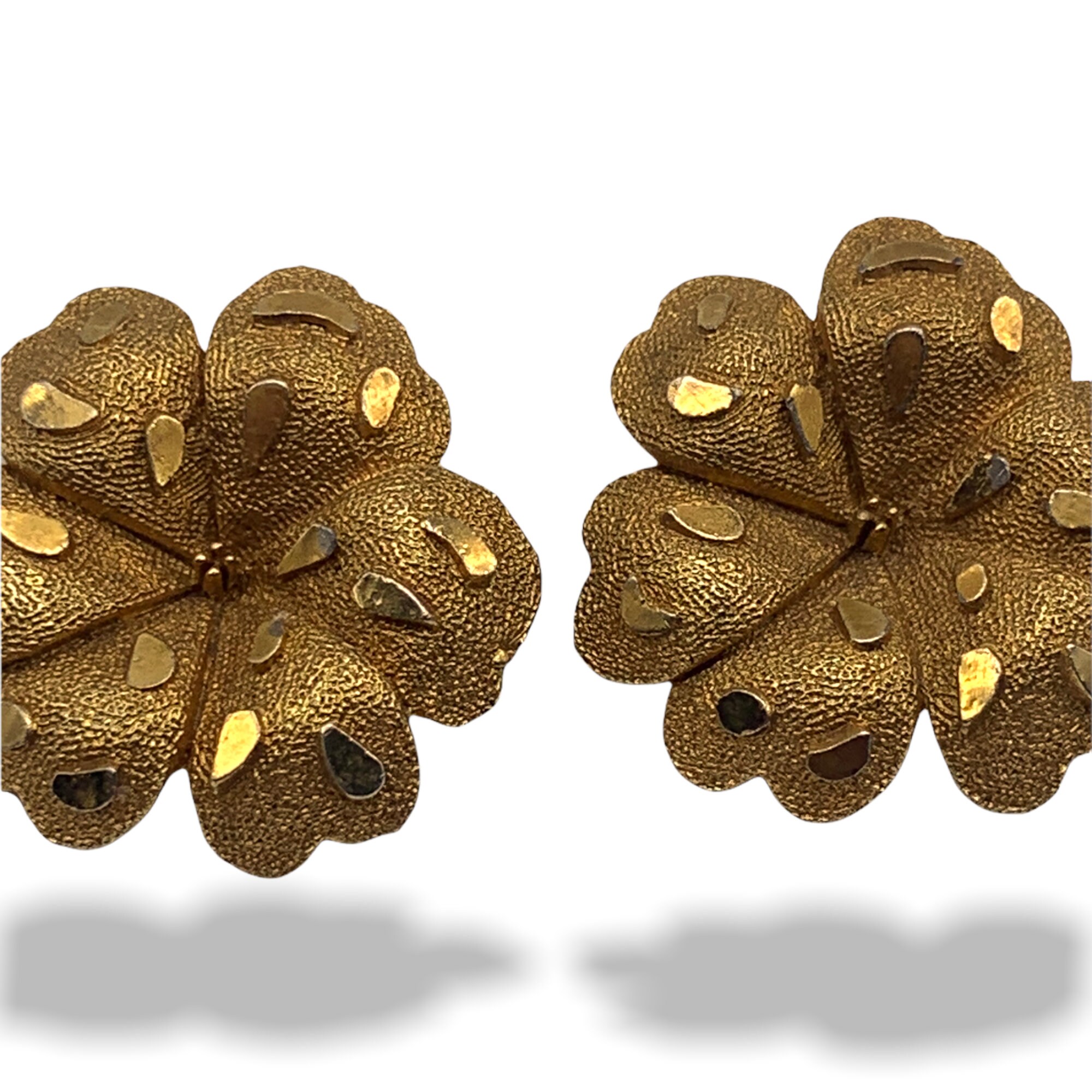 Boucles D'oreilles Clips Vintage Années 1950 - Longues Pendantes, Motif Floral, état Occasion