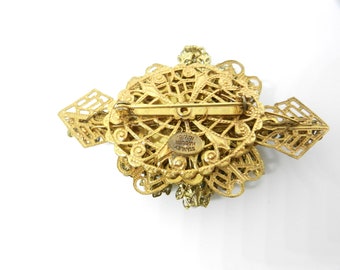 スタンレー ハグラーのパール、カボション、ラインストーンのブローチ