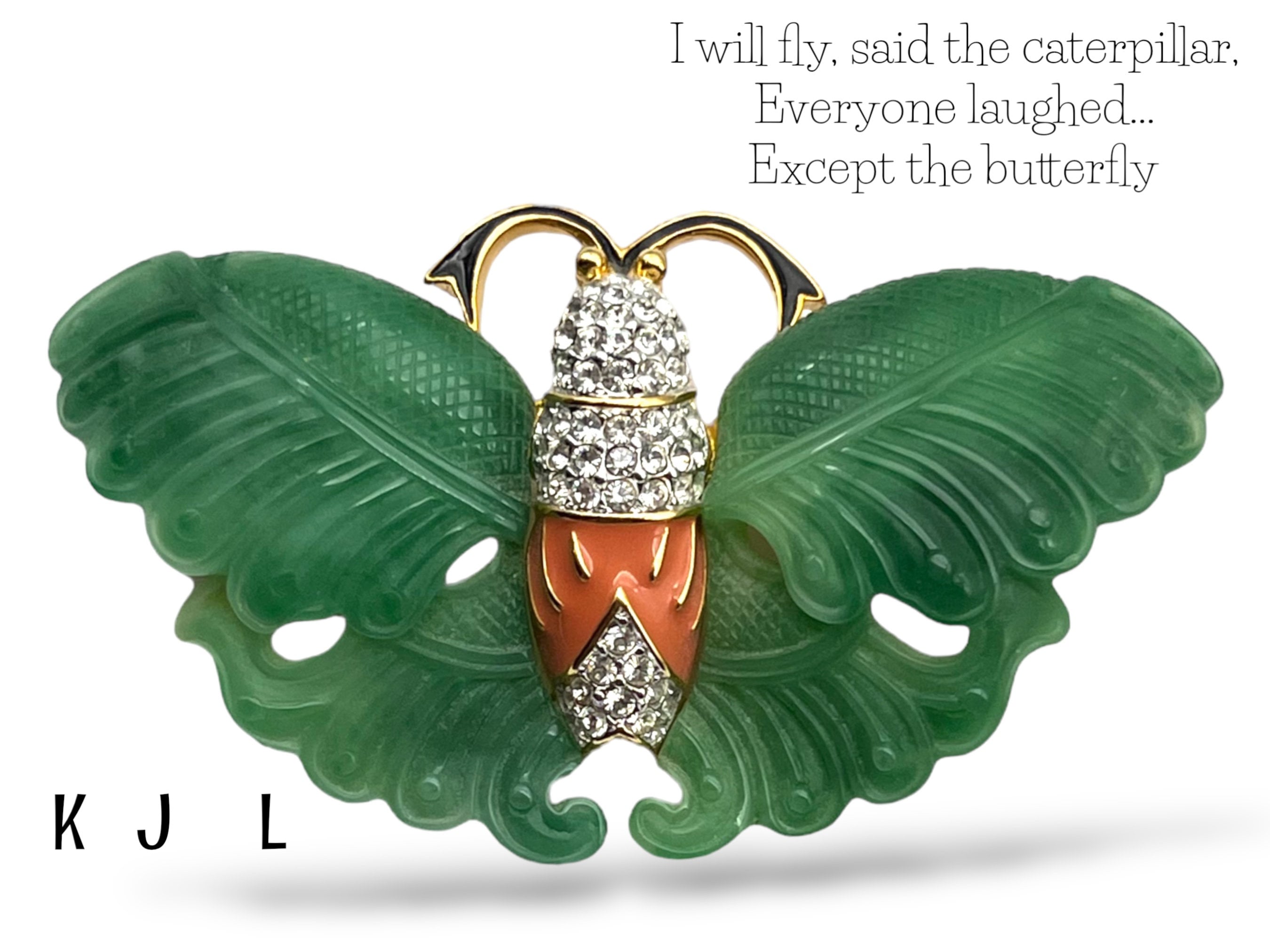 アクセサリー KJ Gorgeous Figural Brooch Kenneth Jay Lane - KJL Green Jade
