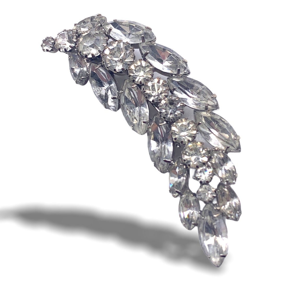 Broche Vintage élégante Avec Strass étincelants - Bijou Femme Occasion