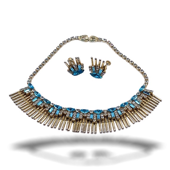 1950s Duane ritzy Glam Demi-set bib necklace and … - image 1
