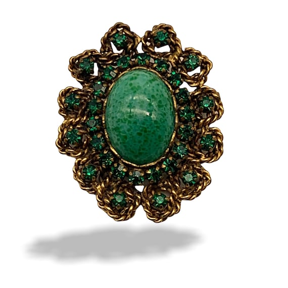【セール 登場から人気沸騰】 Exquisite Vintage Oval Glass Peking Green Magnificent 1940s その他