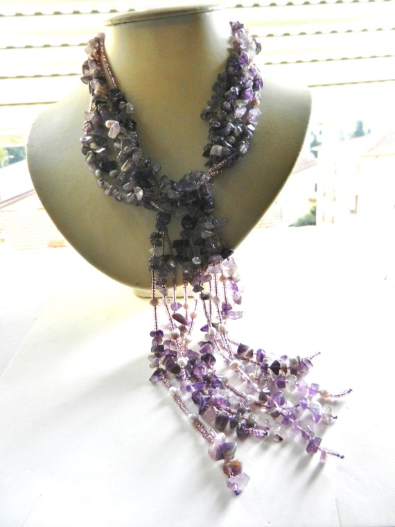 Real Violet amethyst, genuine freshwater pearls &… - image 5